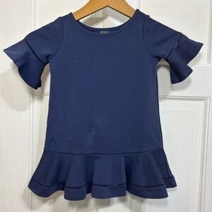 Polo Ralph Lauren Girls' Sz 3/3T Ponte Bell-Sleeve Drop-Waist Dress